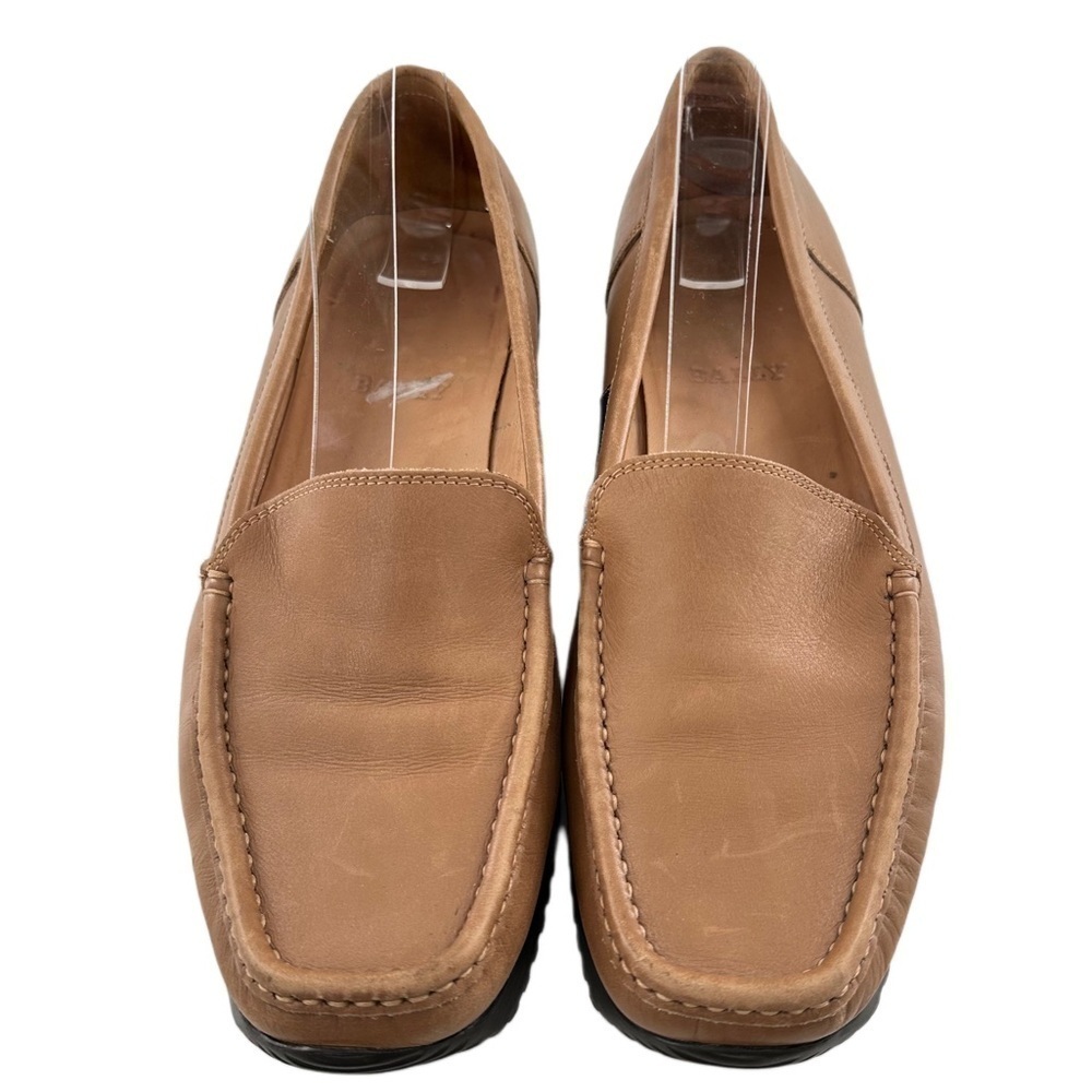 Bally Delos womens driving loafers size 38 Italian leather square toe - Picture 2 of 12